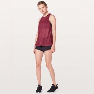 Lululemon Miles Ahead Tank Ruby Wine Red Women’s Size Medium ? Workout Running‎
